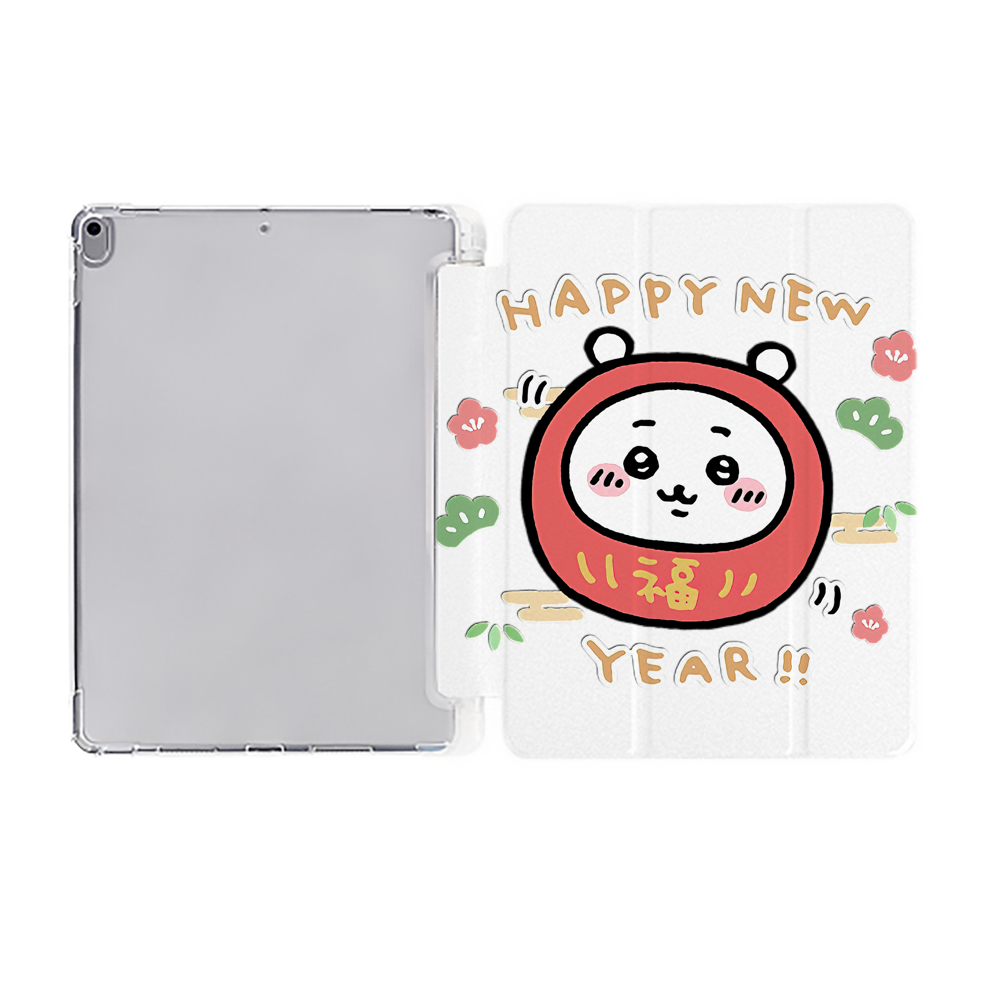 （画像用） ちいかわ ちいかわ Chii-kawa chiikawa IPad ケース ペン収納付き 三つ折りスタンド PUレザー×シリコン 対応機種9.5/10.5/10.9インチ